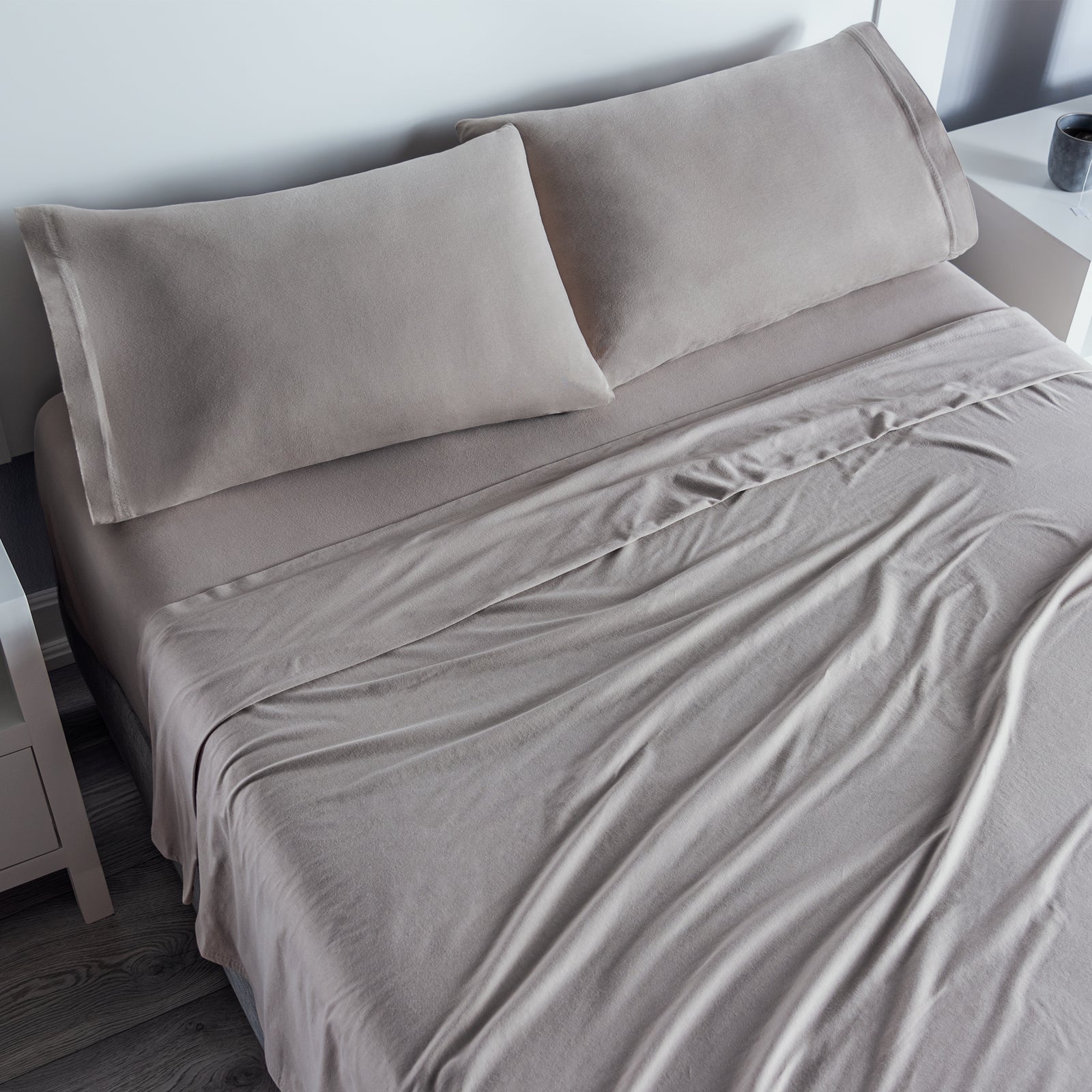 Sábanas Camiseta Gris Glacial INDIVIDUAL