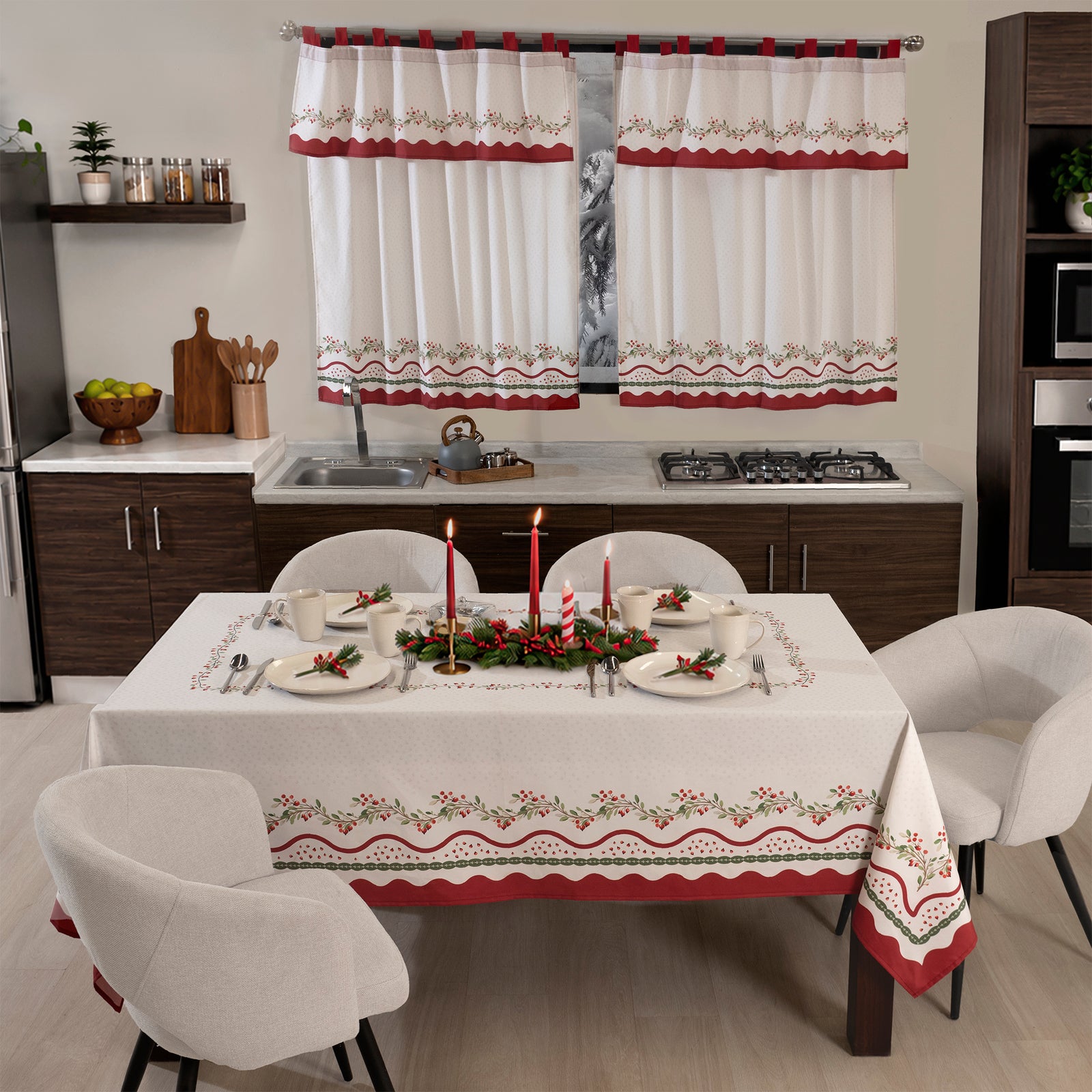 Cortinas De Cocina Dulce Navidad C