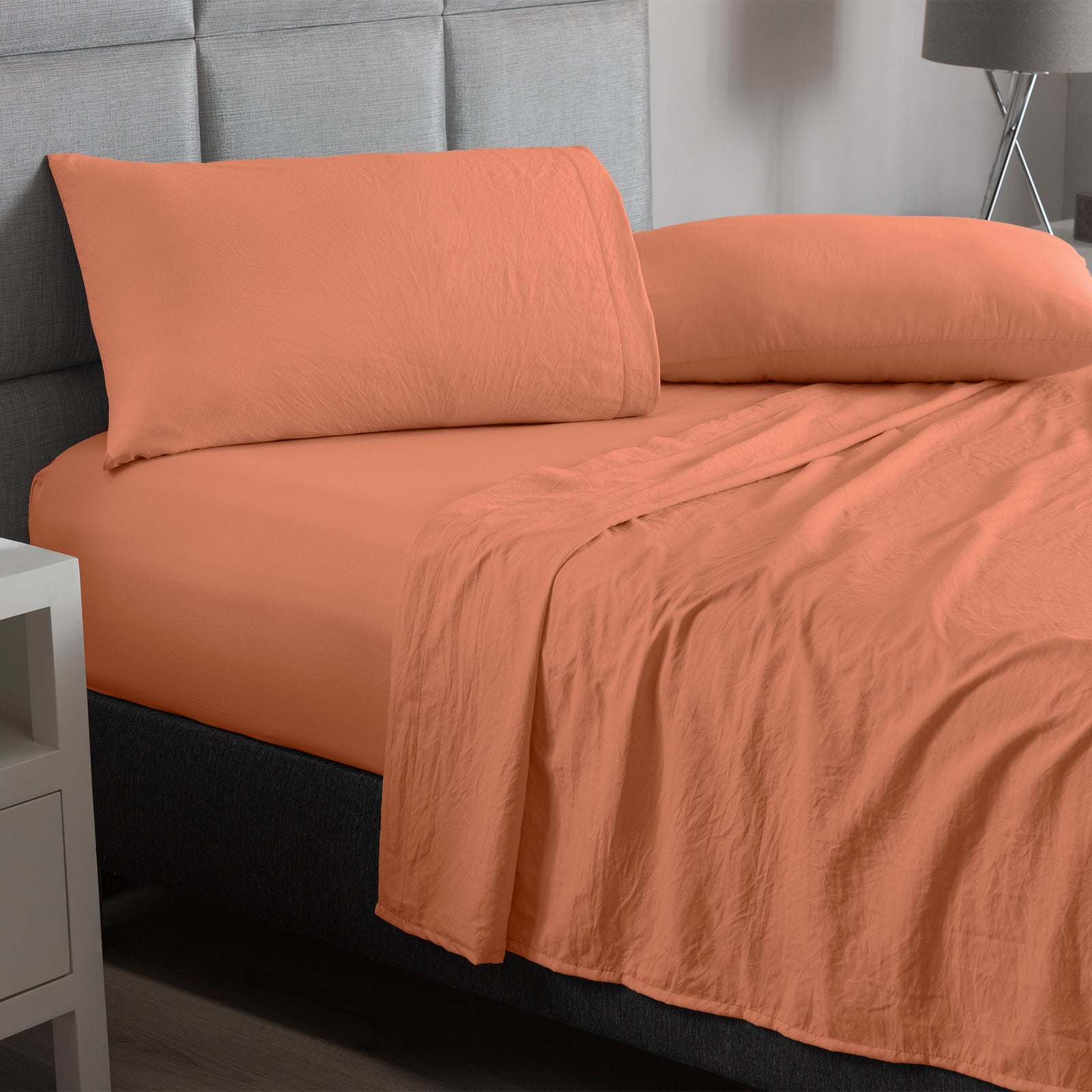 Sábanas Viasoft Washed Coral INDIVIDUAL