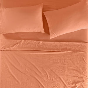 Sábanas Viasoft Washed Coral INDIVIDUAL
