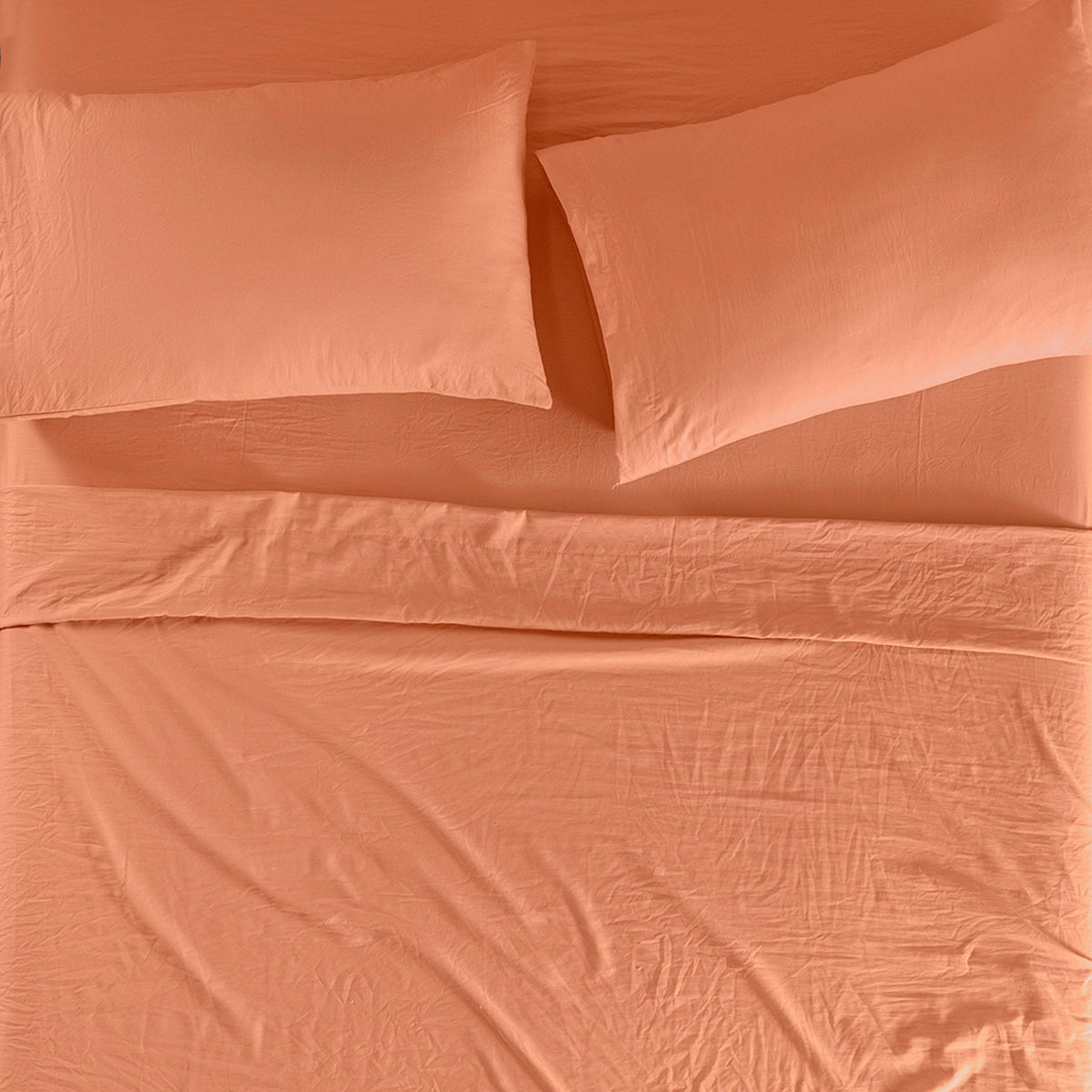 Sábanas Viasoft Washed Coral INDIVIDUAL