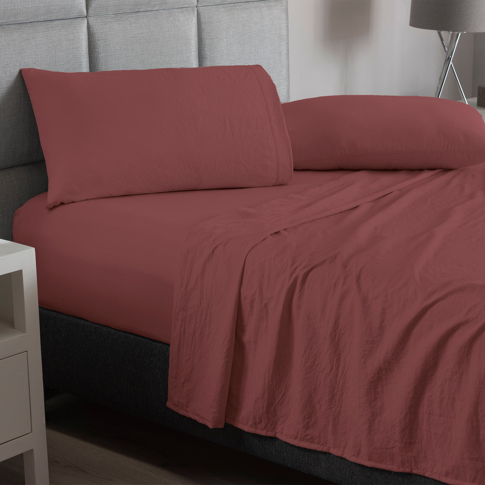 Sábanas Viasoft Washed Blush INDIVIDUAL