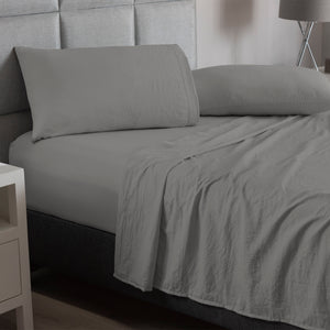 Sábanas Viasoft Washed Gris INDIVIDUAL