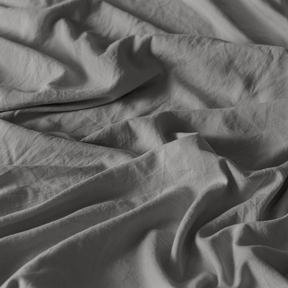 Sábanas Viasoft Washed Gris INDIVIDUAL