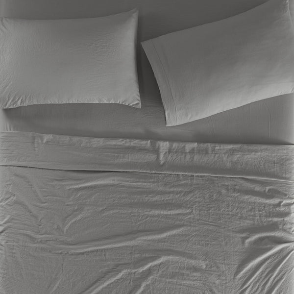 Sábanas Viasoft Washed Gris INDIVIDUAL