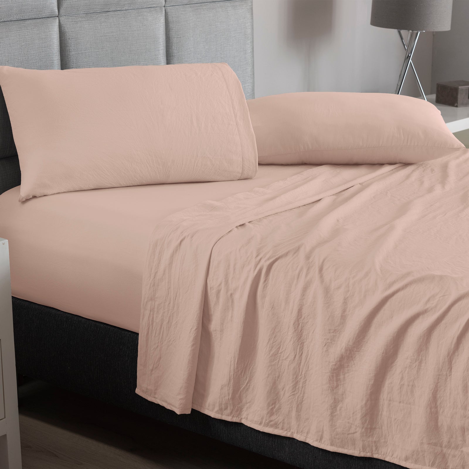 Sábanas Viasoft Washed Sweet Pink INDIVIDUAL