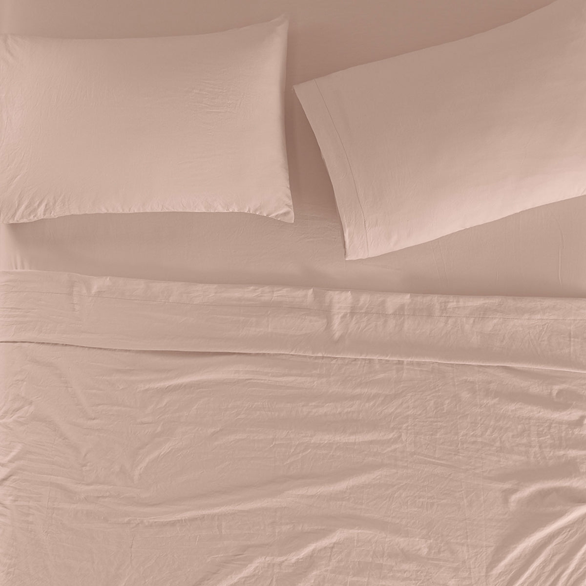 Sábanas Viasoft Washed Sweet Pink INDIVIDUAL