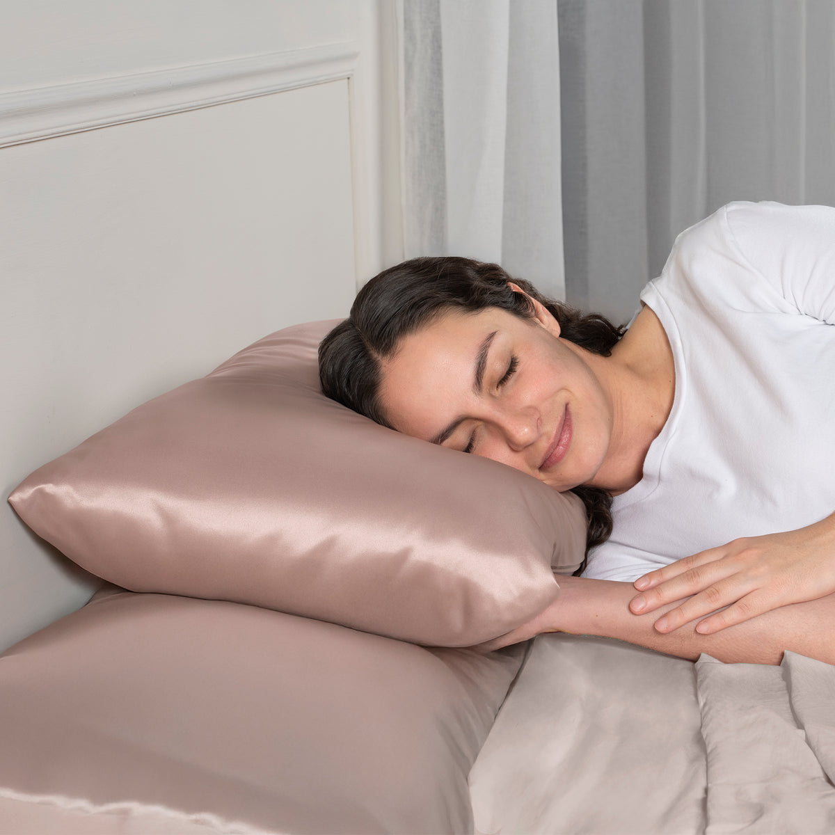 Fundas De Almohada Satín Sweet Pink STANDARD